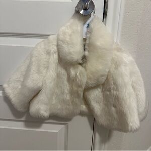 Janie and Jack Ivory Faux Fur Kids Jacket 18-24 months, NWT